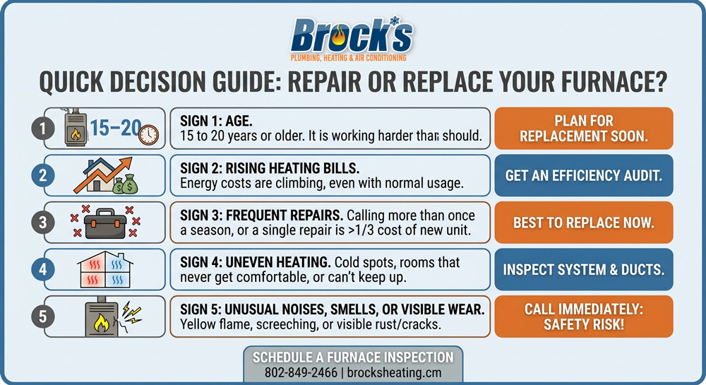 Brock's Quick Decision Guide to Repairing or Replacing Your Furnace