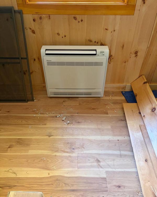 Installed Daikin Heat Pump Floor Unit