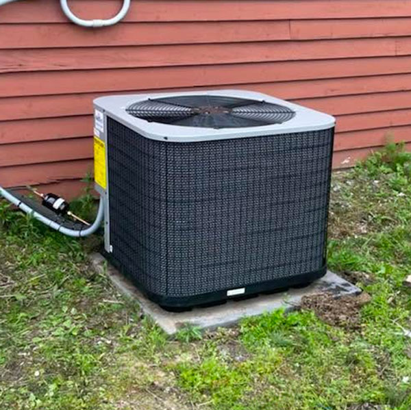 Black outdoor AC unit