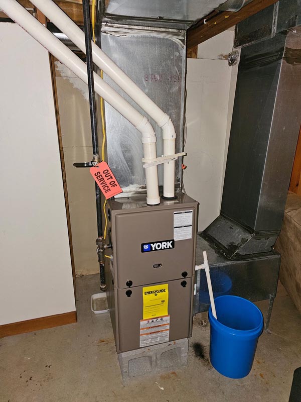 Furnace with an out of service tag